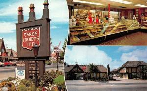 SOLVANG, CA California THREE CROWNS INN  Bakery~Donuts  ROADSIDE Chrome Postcard