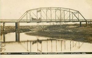 NE, Stanton, Nebraska, Elkhorn River, Wagon Bridge, No. 22, RPPC