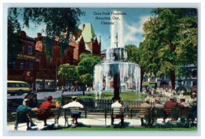 1962 Chair Scene, Gore Park Fountain Hamilton Ontario Canada Postcard