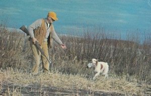 Canadian Fox Hunter Shooting With Dog Canada 1960s Postcard