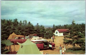 c1960s Stanhope Beach PEI Camp Grounds Postcard National Park Tents Trailers