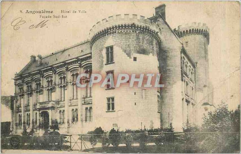 Old Postcard Angouleme City Hotel facade southeast