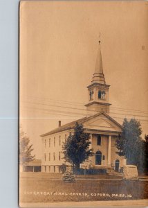 RPPC, Congregational Church, Oxford MA Vintage Postcard R68