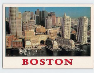 Postcard City skyscrapers line the harbor of Boston, Massachusetts
