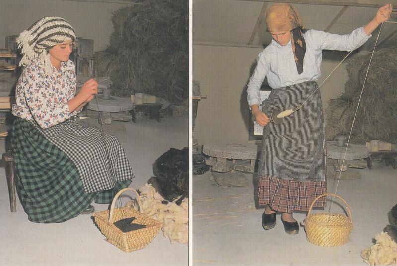 Portugal Women Crafts Wool Stretching & Thinning Postcard