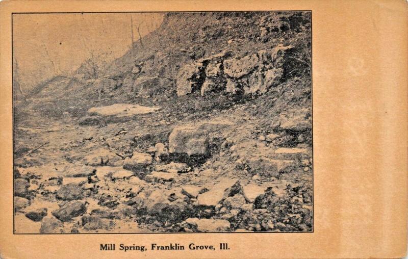 FRANKLIN GROVE ILLINOIS~MILL SPRING 1900s POSTCARD