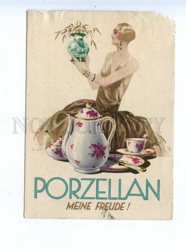 196366 GERMANY porcelain ADVERTISING Vintage postcard