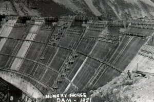 RPPC Photo Hungry Horse Dam Montana 1951