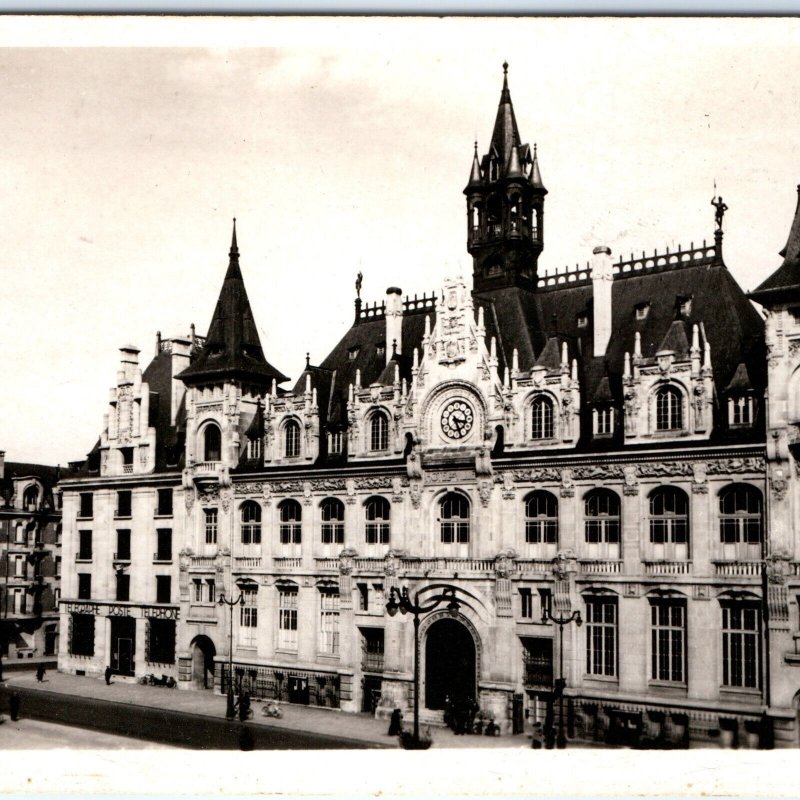 c1930s Mezieres, France RPPC Hotel de Ville Real Photo Meuse River Postcard A163