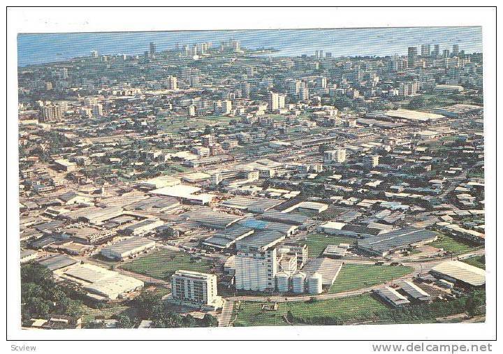 Aerial view of Panama City, Panama, 40-60s