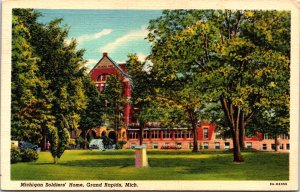 USA Michigan Soldiers Home Grand Rapids Michigan Linen Postcard 09.72