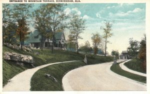 Vintage Postcard Entrance To Mountain Terrace Roads Highways Birmingham Alabama