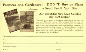 Great Northern Seed Co Rockford Illinois 1929 Catalog Request Postcard