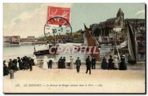 Treport - The Boat Dieppe entering the port - Old Postcard
