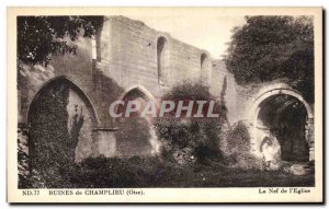 Postcard Ancient Ruins Champlieu The Nave of the Church