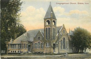 Vintage Postcard; Congregational Church, Eldora IA Hardin County, Wheelock