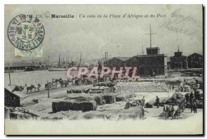 Old Postcard Marseille A corner of the Plaza and Port AFrique