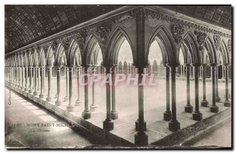 Old Postcard Mont Saint Michel Le Cloitre