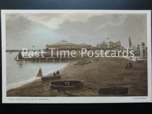 Old PC - The Clarence Pier & Beach, Southsea from original by Ewart Baker