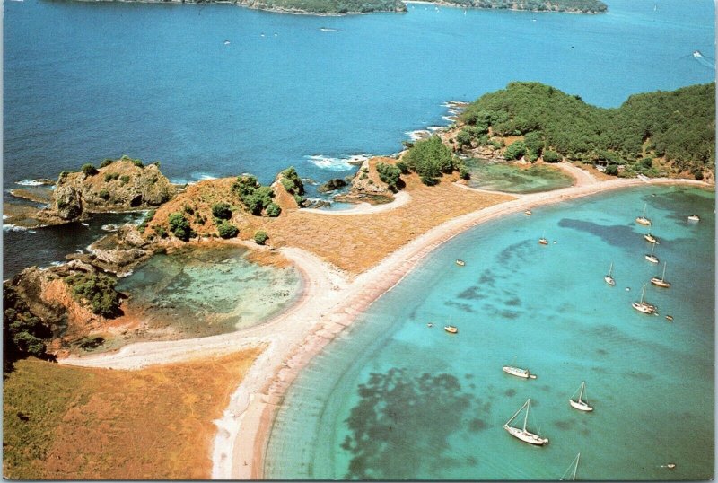 postcard New Zealand - Roberton Island, Bay of Islands - aerial view