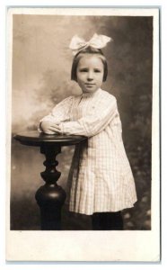 RPPC STUDIO PORTRAIT of 6  Cute Year Old Girl 1911 Phillips Studio Postcard