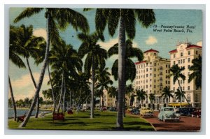 Vintage 1955 Advertising Postcard Pennsylvania Hotel West Palm Beach Florida