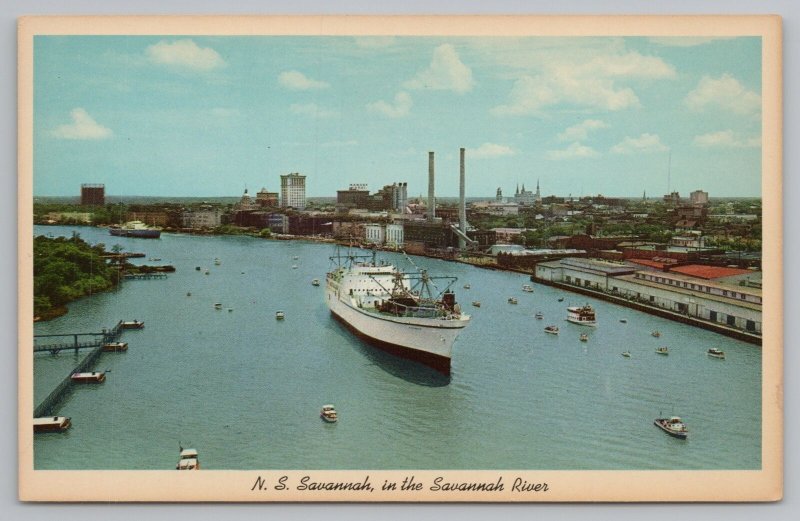 Transportation~NS Savannah In Savannah Rivers~Vintage Postcard 