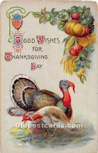 Thanksgiving Greeting Unused scratch on card, light corner wear