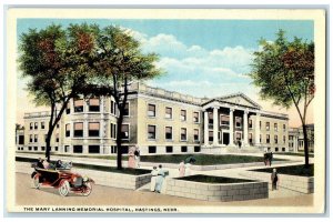 c1930's The Mary Lanning Memorial Hospital Car Hastings Nebraska NE Postcard