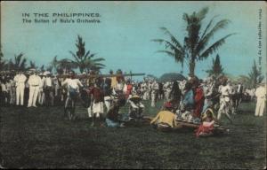 Philippines Sultan's of Sulu's Orchestra c1910 Postcard jrf OAKDALE CA Cancel