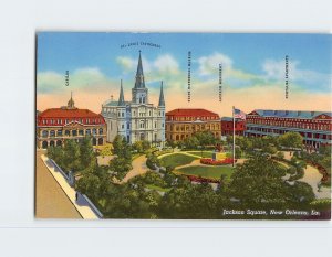 Postcard Jackson Square, New Orleans, Louisiana