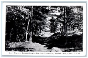 1953 Shady Trails Keswick Conference Muskoka Lakes Canada RPPC Photo Postcard 