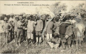 PC HINDUS IN FRANCE BIVOUAC BRITISH AND INDIAN SOLDIERS INDIA (a21787)