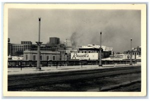 c1930's Russell's Building Winter Scene Cedar Rapids Iowa IA RPPC Photo Postcard