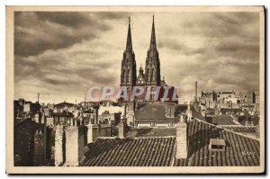 Old Postcard Auvergne Clermont Ferrand P D Perspective Cathedrale