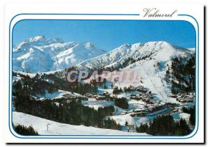 Postcard Modern Valmorel Savoie panoramic view and the ski area