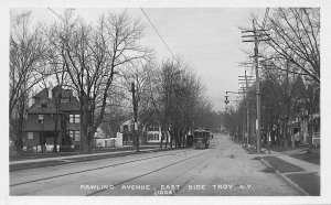 Troy NY Pawling Avenue Trolley ALBIA #38 Real Photo Postcard