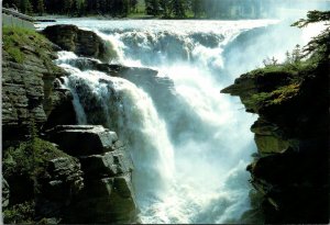 CONTINENTAL SIZE POSTCARD ATHABASCA FALLS JASPER NATIONAL PARK ALBERTA CANADA