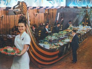 Scandinavian Restaurant Rua Nestor Pestana Sao Paulo Brazil Vtg Postcard 1970