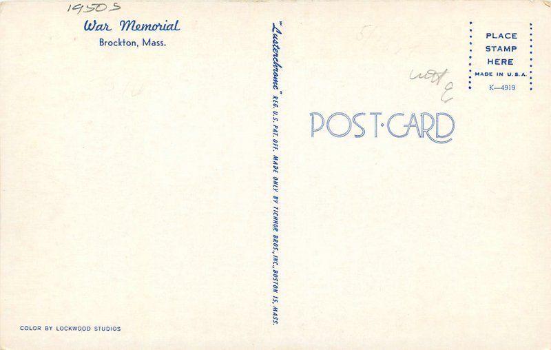 Autos Boston Massachusetts 1950s Postcard War Memorial Tichnor 12010