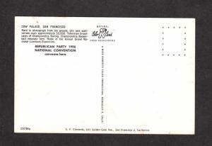 CA Cow Palace Republican Party Convention 1956 San Francisco California Postcard