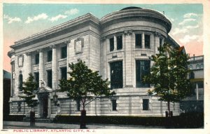 Vintage Postcard 1920's Public Library Atlantic City New Jersey N. J.