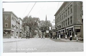 Springfield VT Store Fronts T Coffee Store RPPC Real Photo Postcard