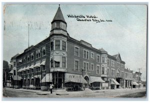 Charles City Iowa Postcard Hildreth Hotel Exterior Building 1912 Vintage Antique