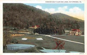 Cascade Golf Club Links Hot Springs Virginia linen postcard