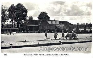 Wimbleton Park, Lawn Bowling, 1955 light small crease top edge, postal used 1955