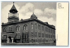 Fargo North Dakota ND Postcard Masonic Temple Exterior Roadside c1905's Antique