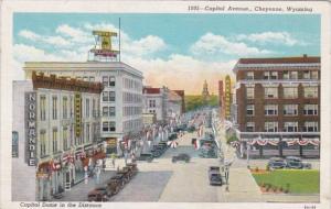 Wyoming Cheyenne Capitol Avenue With Capitol Dome In The Distance