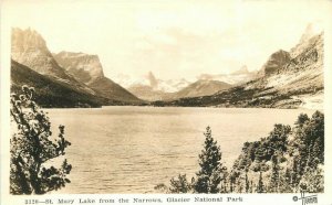 Glacier Montana Hileman NP St Mary's Lake Narrows RPPC Photo Postcard 4761