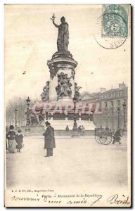 Old Postcard Paris Monument of the Republic